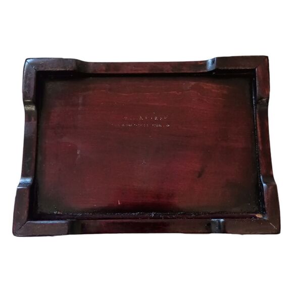 Vintage Cloisonne Wooden Jewelry Box Asian Brass Floral Rosewood Silk Lined - Picture 5 of 16